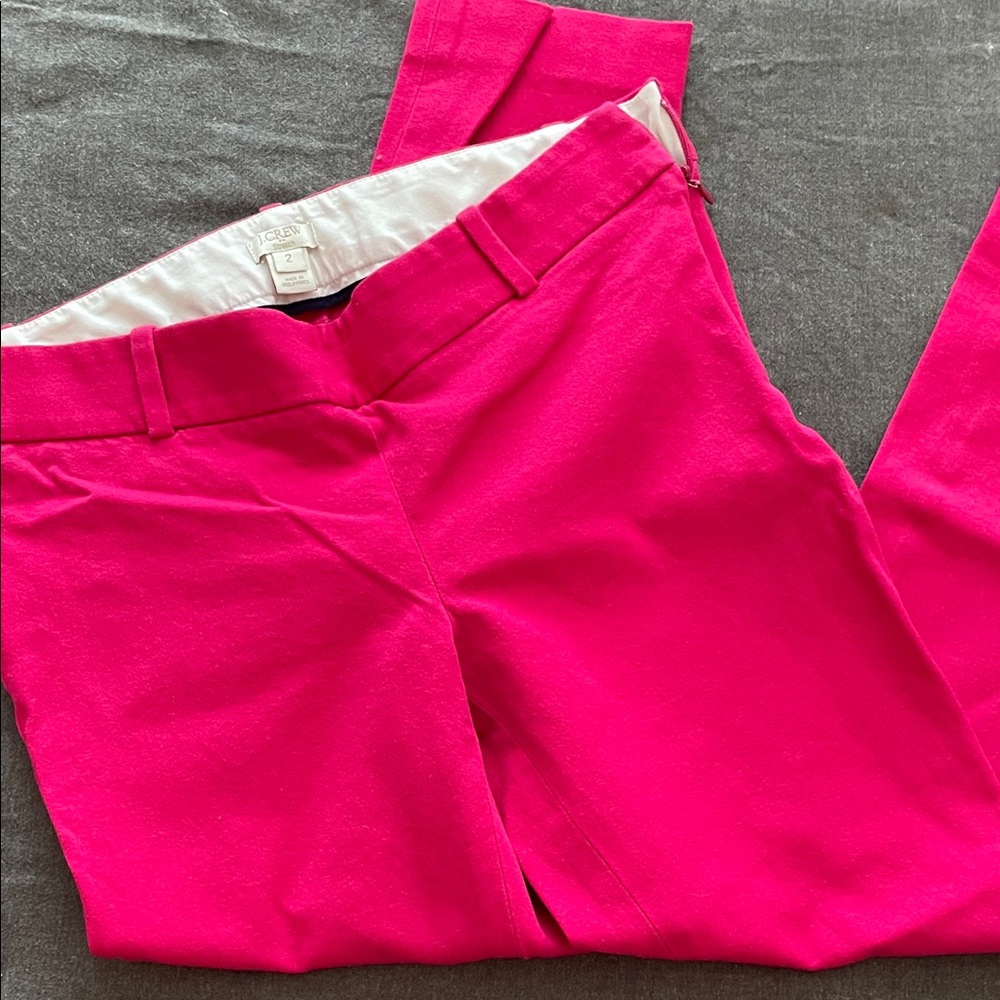 J. Crew Hot Pink Ankle Cropped Pants